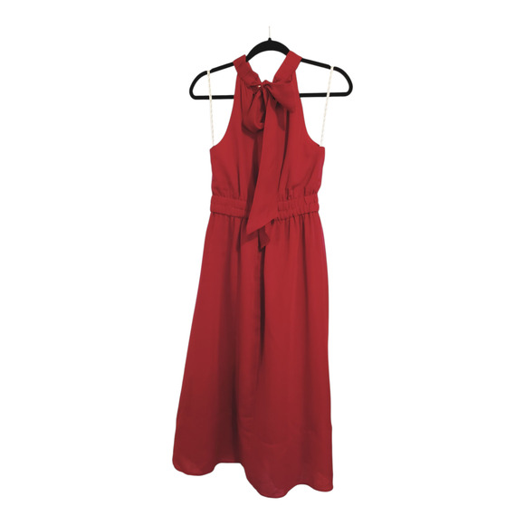 Lilly Pulitzer Marleen Cotton Silk Halter Midi Dress Poinsettia Red Nwt Size 2 - Picture 4 of 16